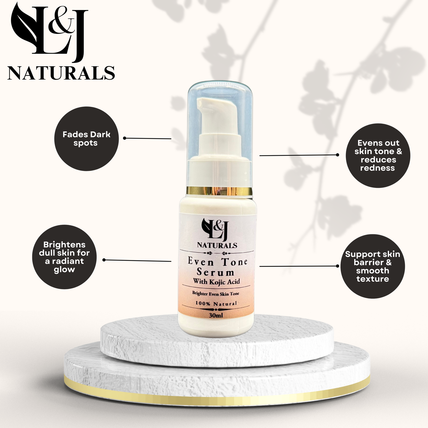 Natural Skin Brightening Even Tone Serum - L&J Naturals