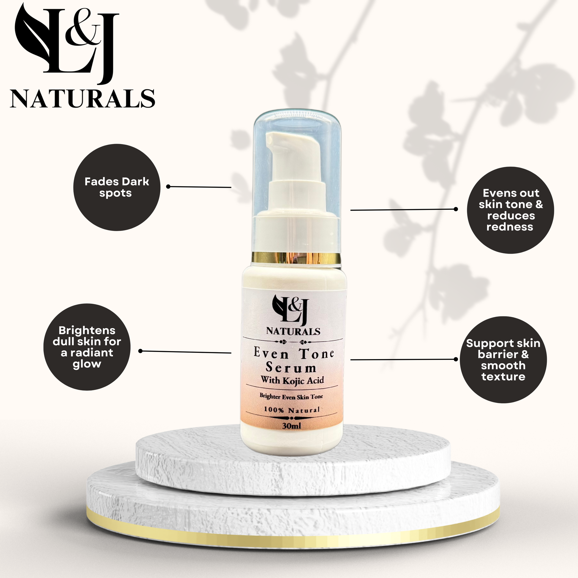 Natural Skin Brightening Even Tone Serum - L&J Naturals