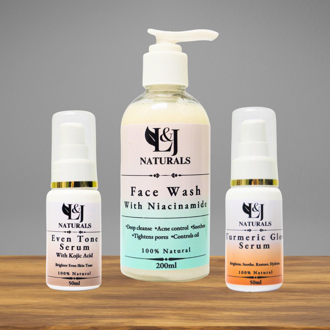 Even Tone Combo skincare duo featuring Turmeric Serum and Even Tone Serum for clearer, smoother, more radiant skin